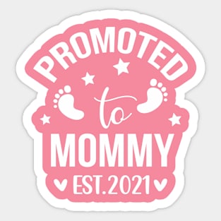 Promoted To Mommy Est 2021 Pregnancy Announcement Family Sticker